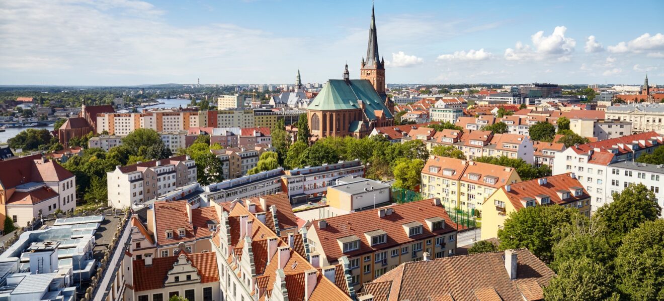 Innenstadt Stettin aus der Vogelperspektive