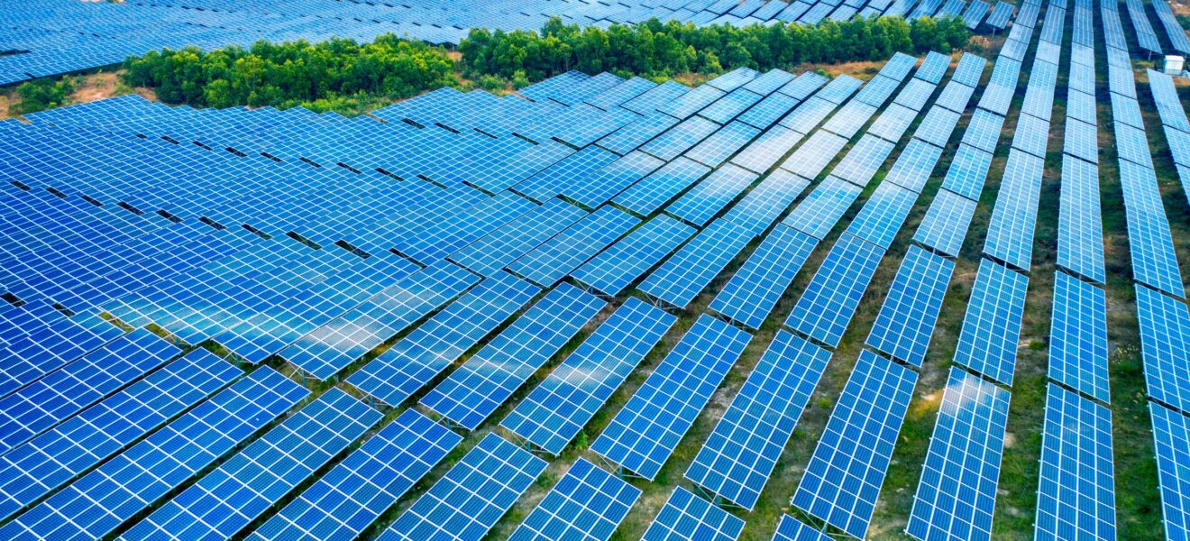 Feld mit vielen Solar-Panels