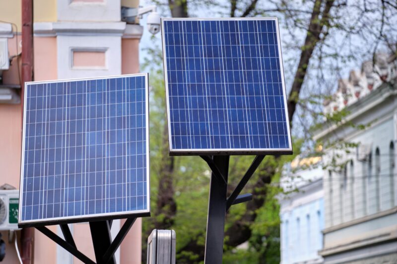 Solarpanel in einer Solarhauptstadt