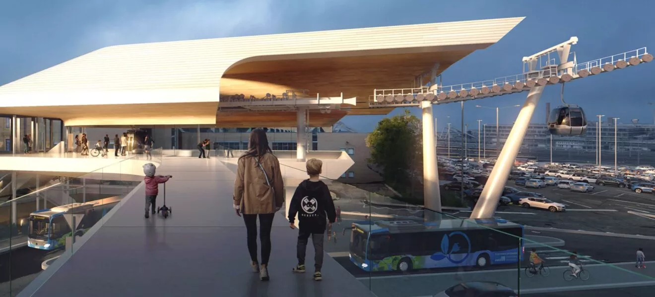 Visualisierung Seilbahnstation Heilbronn